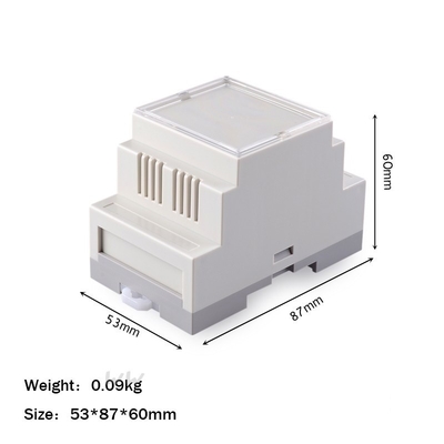 Din Rail ABS Cabinet DIY بها بنفسك لوحة دوائر كهربائية منفذ التبديل الضميمة مقاومة للحريق 53 * 87 * 60 مللي متر